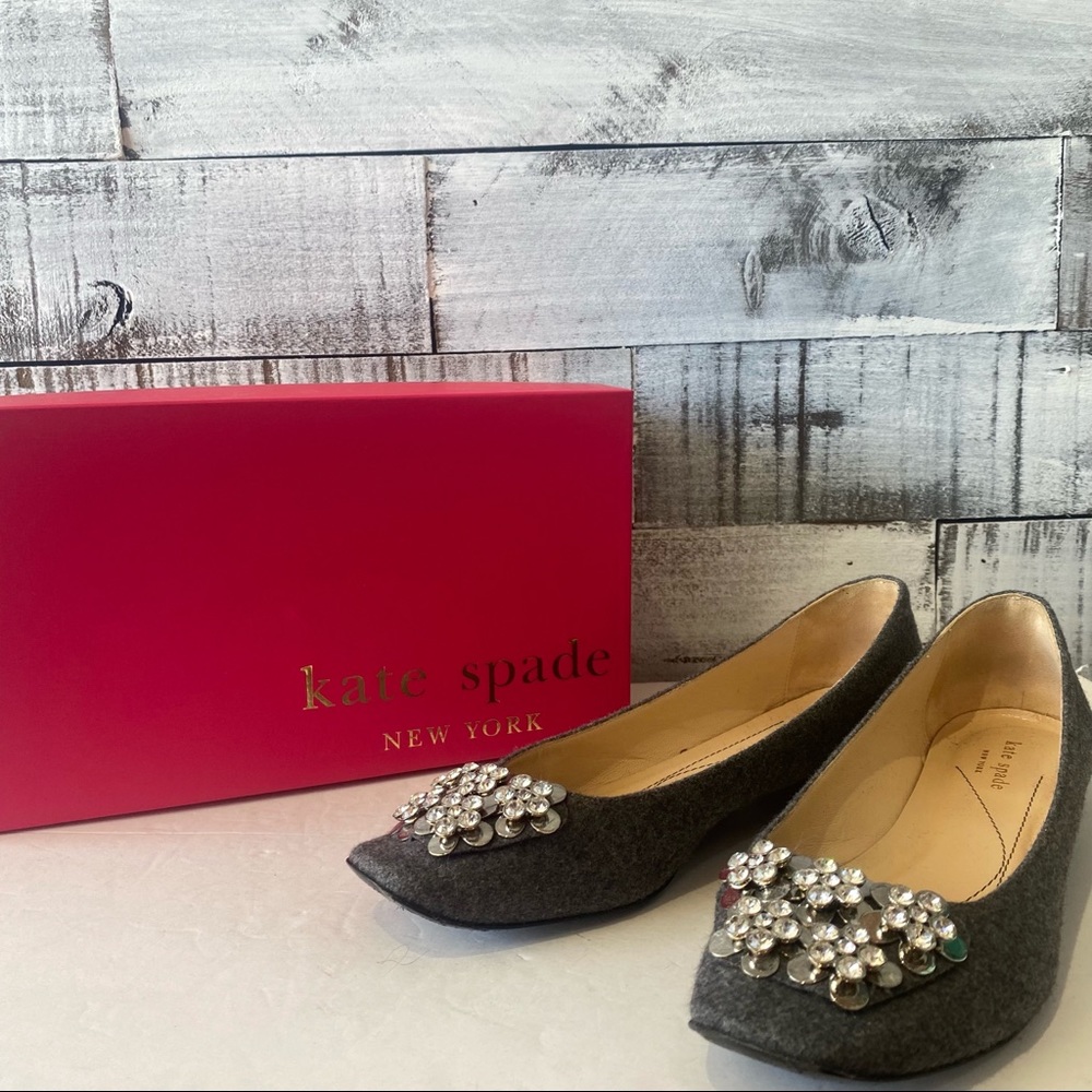Kate Spade Grey Flannel Nicolina Flats size 9.5